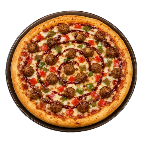 BBQ M'eat Ball's pizza